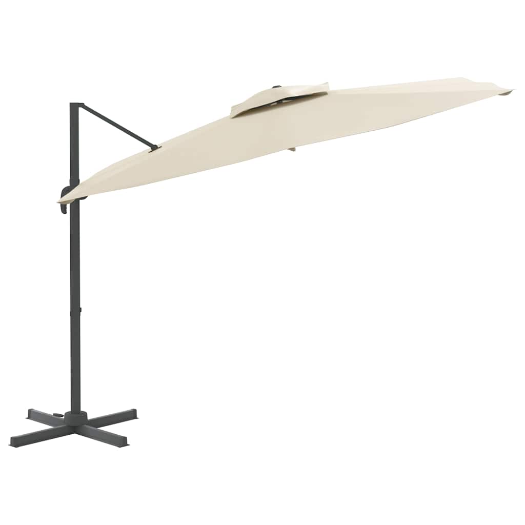 Vidaxx parasol flottant à double toit 300x300 cm blanc sable
