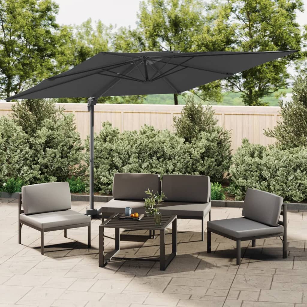 Vidaxx parasol flottant à double toit 300x300 cm anthracite