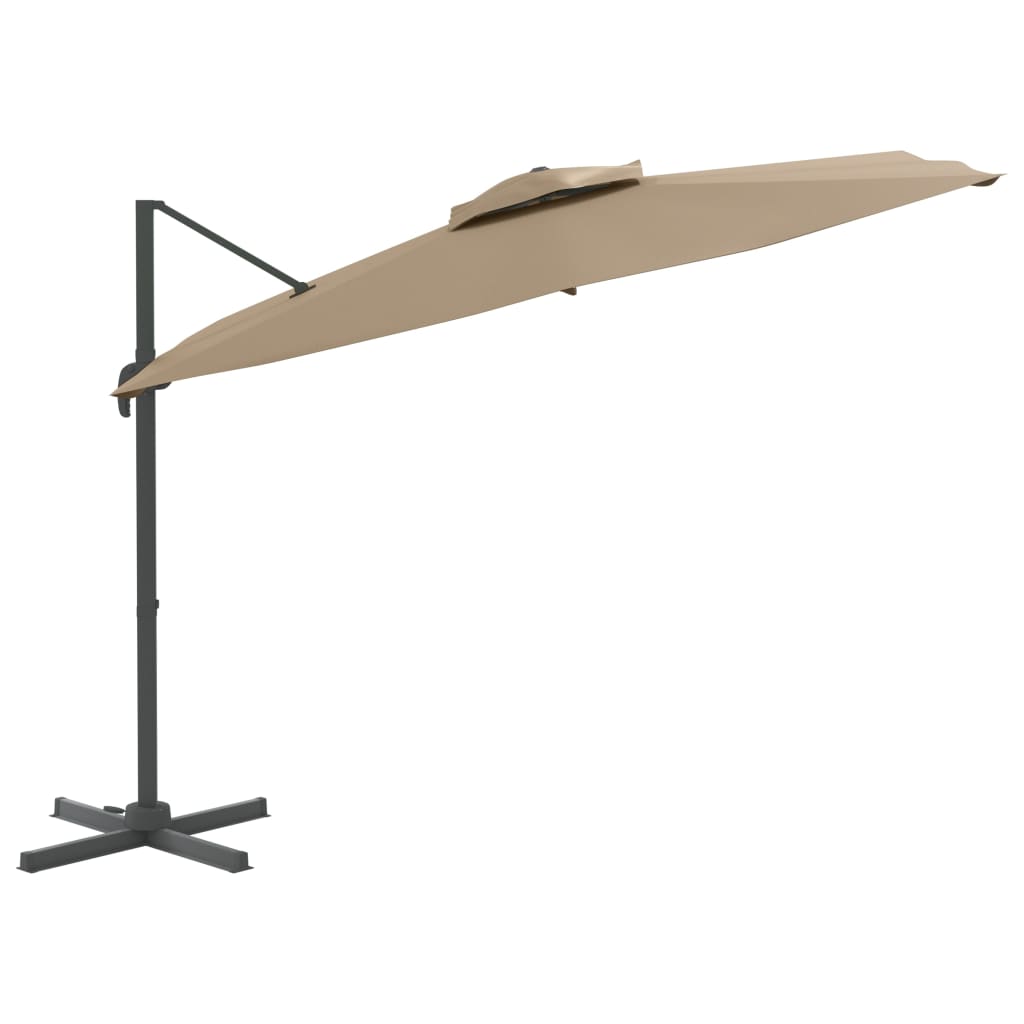 Vidaxx parasol flottant à double plateau 400x300 cm taupe