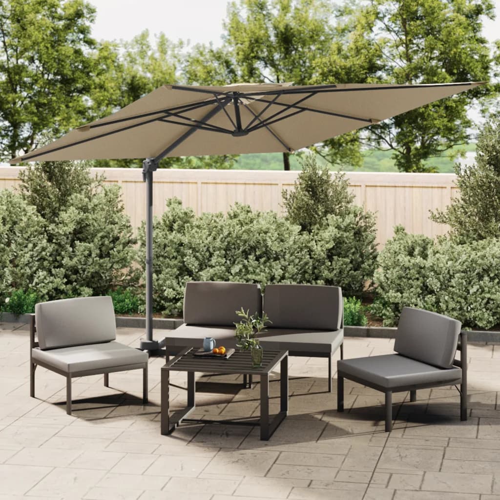Vidaxx parasol flottant à double plateau 400x300 cm taupe