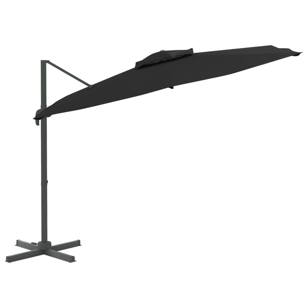 Vidaxx parasol flottant à double toit 300x300 cm noir