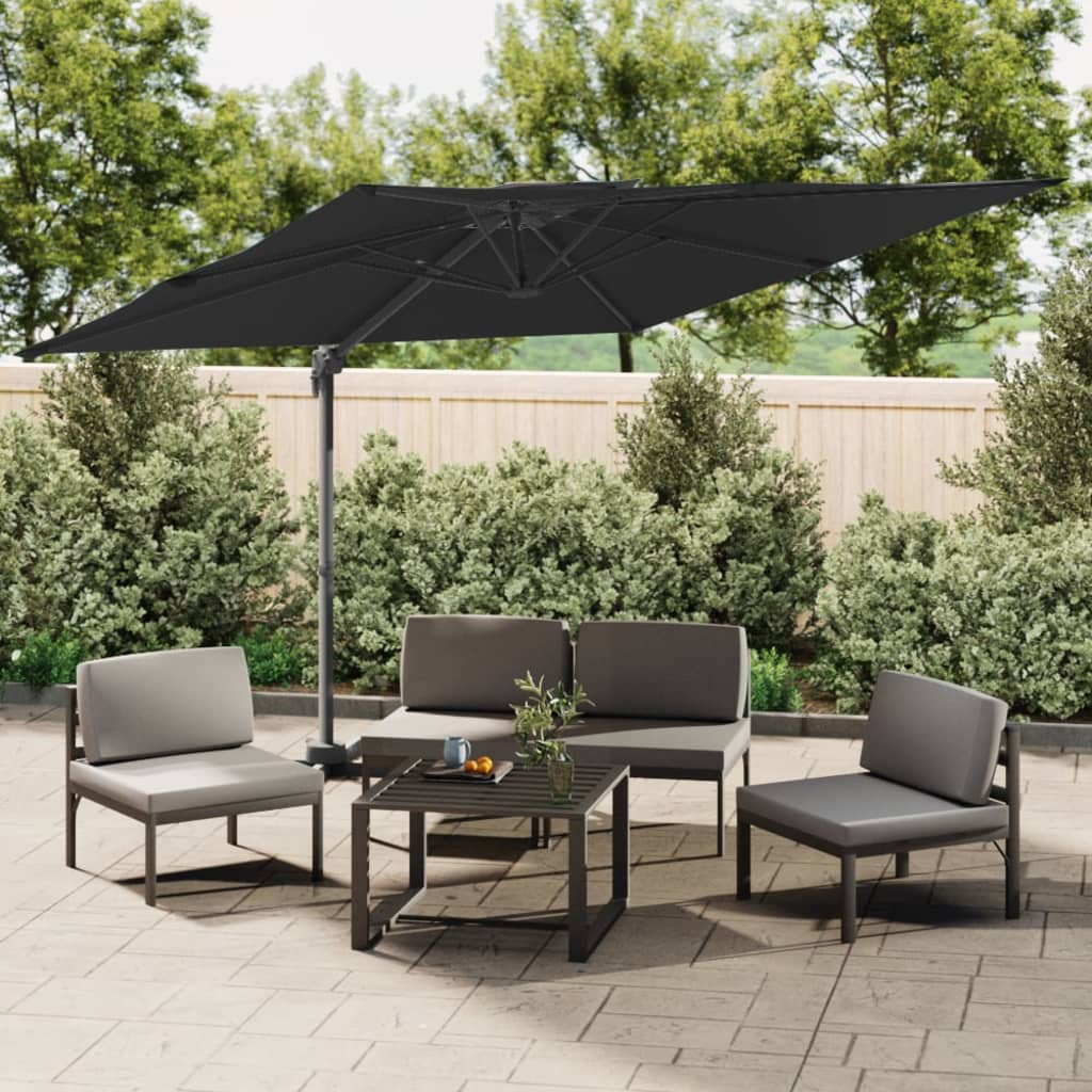 Vidaxx parasol flottant à double plateau 400x300 cm noir