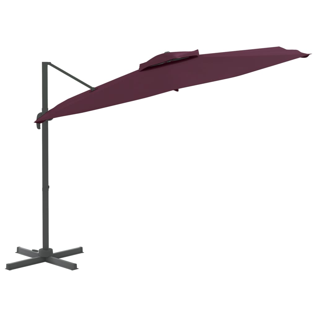 Vidaxx parasol flottant à double toit 400x300 cm bordeaux