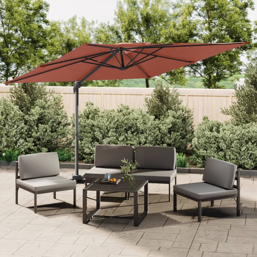 Vidaxx parasol flottant à double plateau 300x300 cm terre cuite