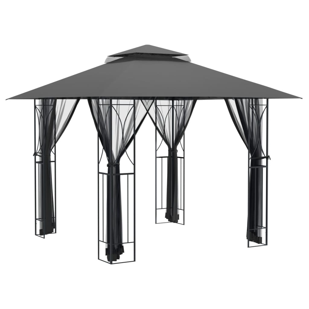 Gazebo Vidaxx avec parois latérales 300x300x270 cm acier anthracite