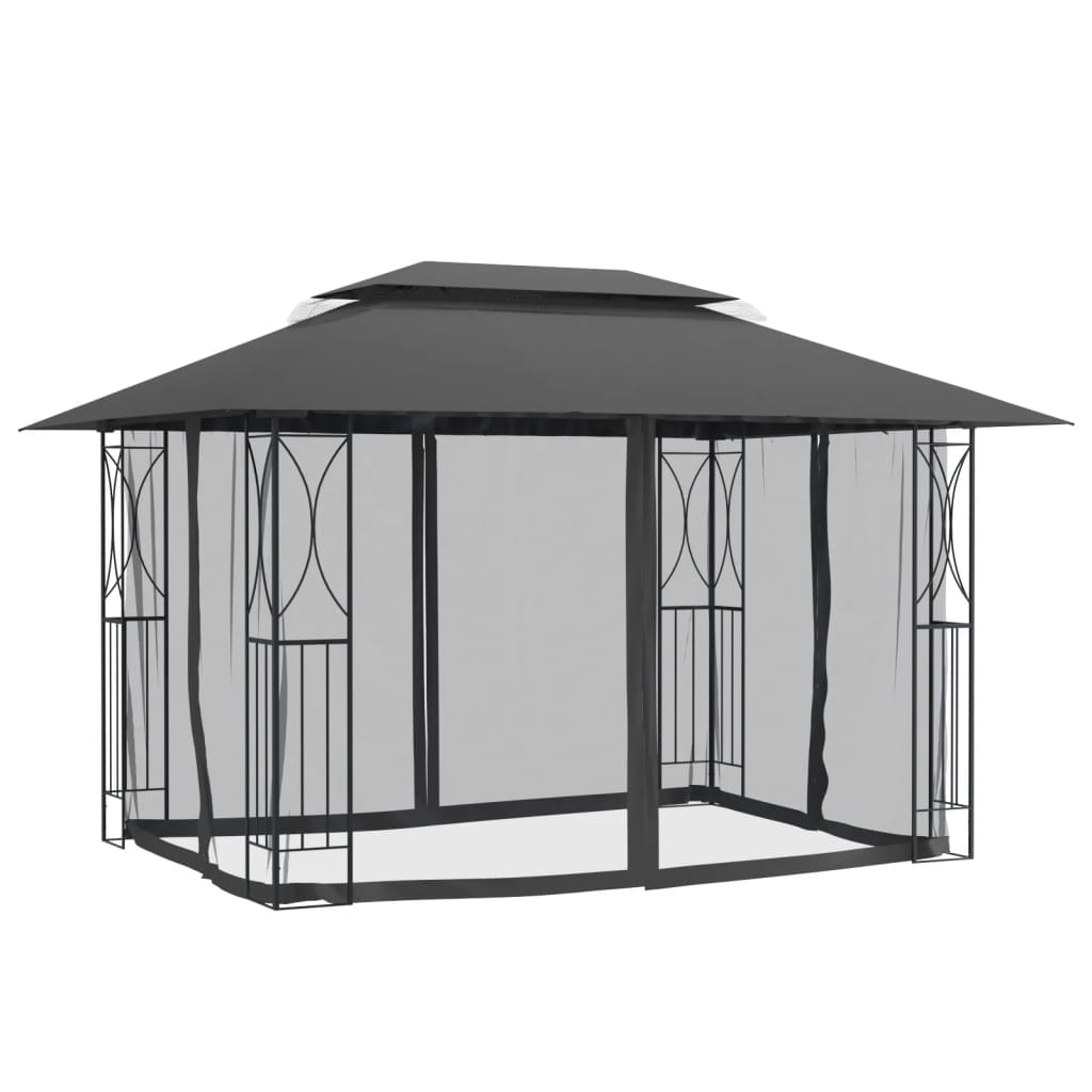 Gazebo Vidaxx avec parois latérales 400x300x270 cm acier anthracite