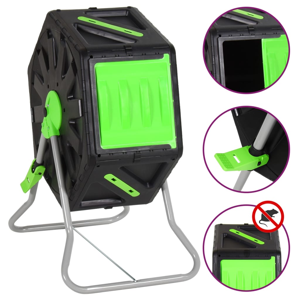 Vidaxx fût de compostage 70 l 60x43x74 cm polypropylène