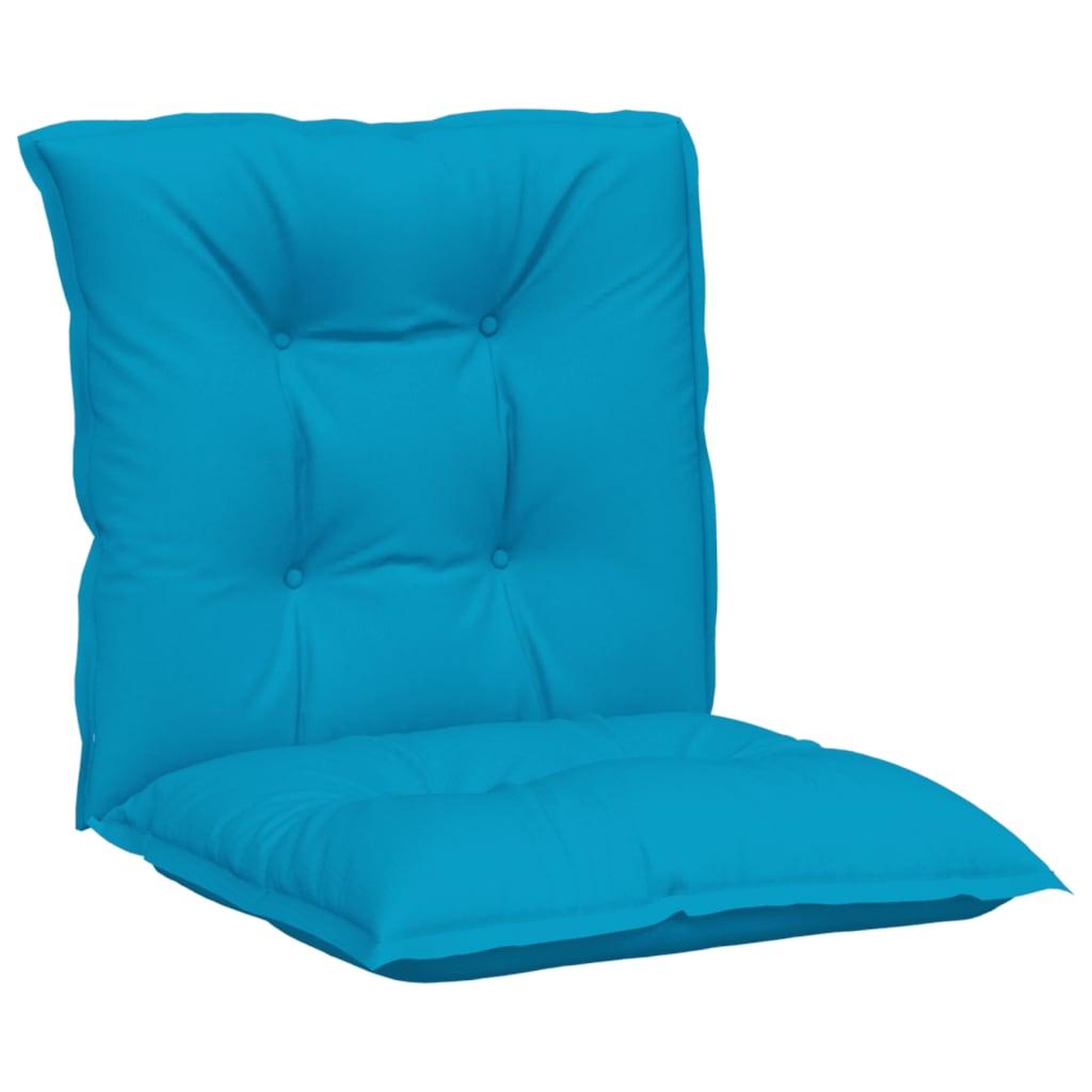 VidaXL Coussins de chaise de jardin 2 pcs dossier bas 100x50x7 cm tissu bleu