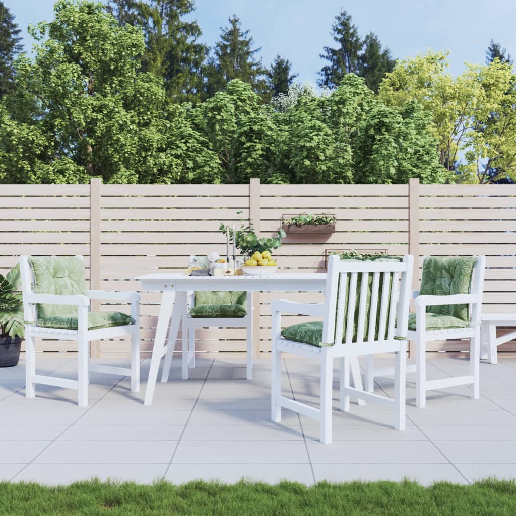 VidaXL coussins de chaise 4 pièces tissu à motif de feuilles à dossier bas