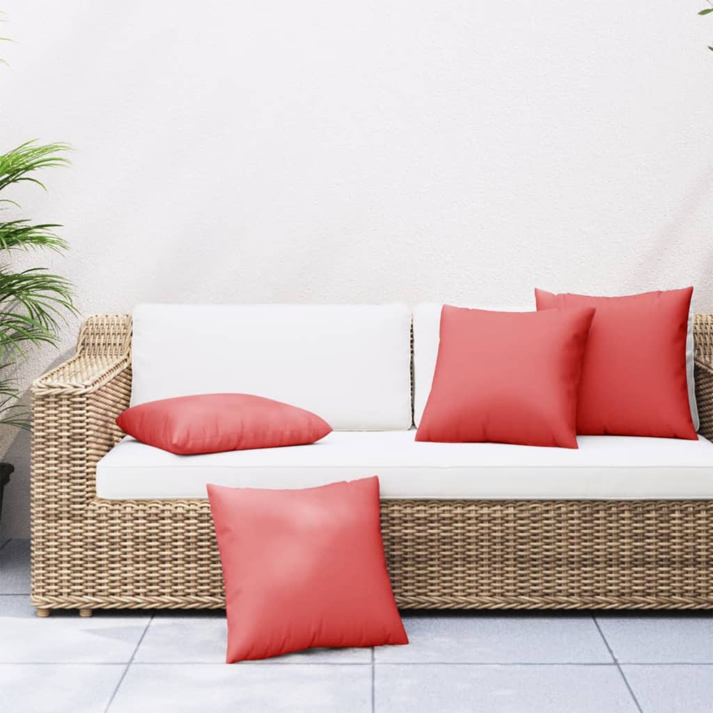 VidaXL coussins de canapé 4 pcs 40x40 cm tissu rouge