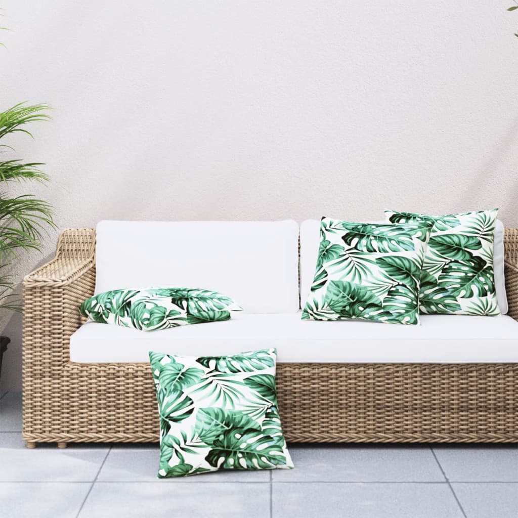 VidaXL coussins de canapé 4 pcs motif feuille 40x40 cm tissu