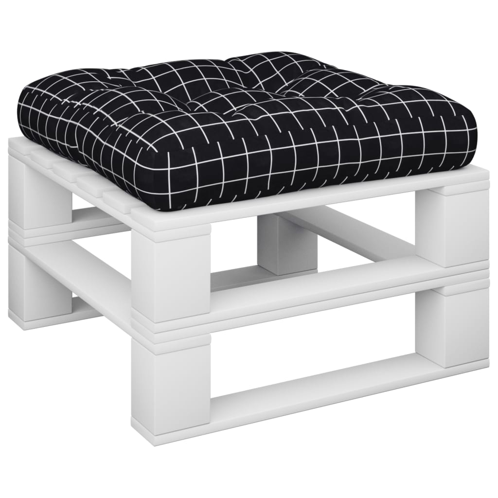 VidaXL coussin de palette motif losange 50x50x12 cm tissu noir