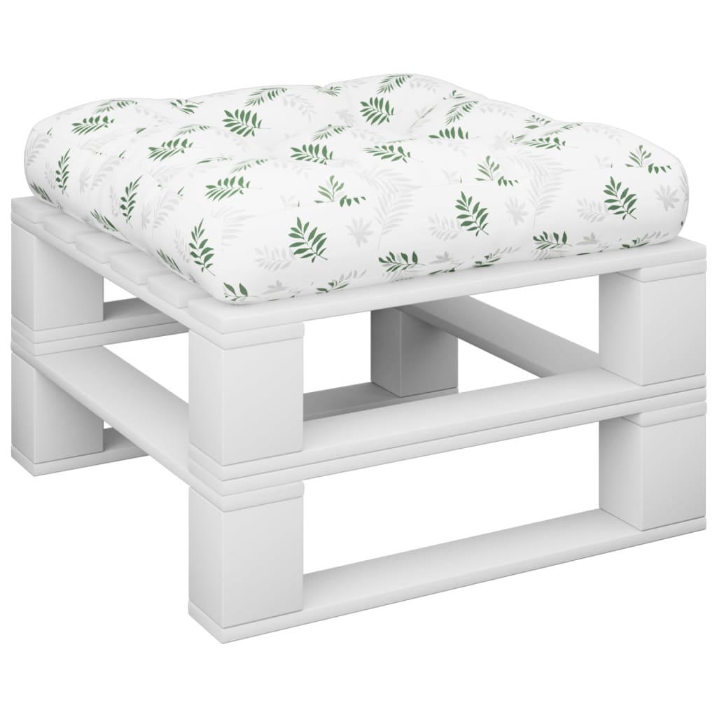 VidaXL coussin palette motif feuille 50x50x12 cm tissu