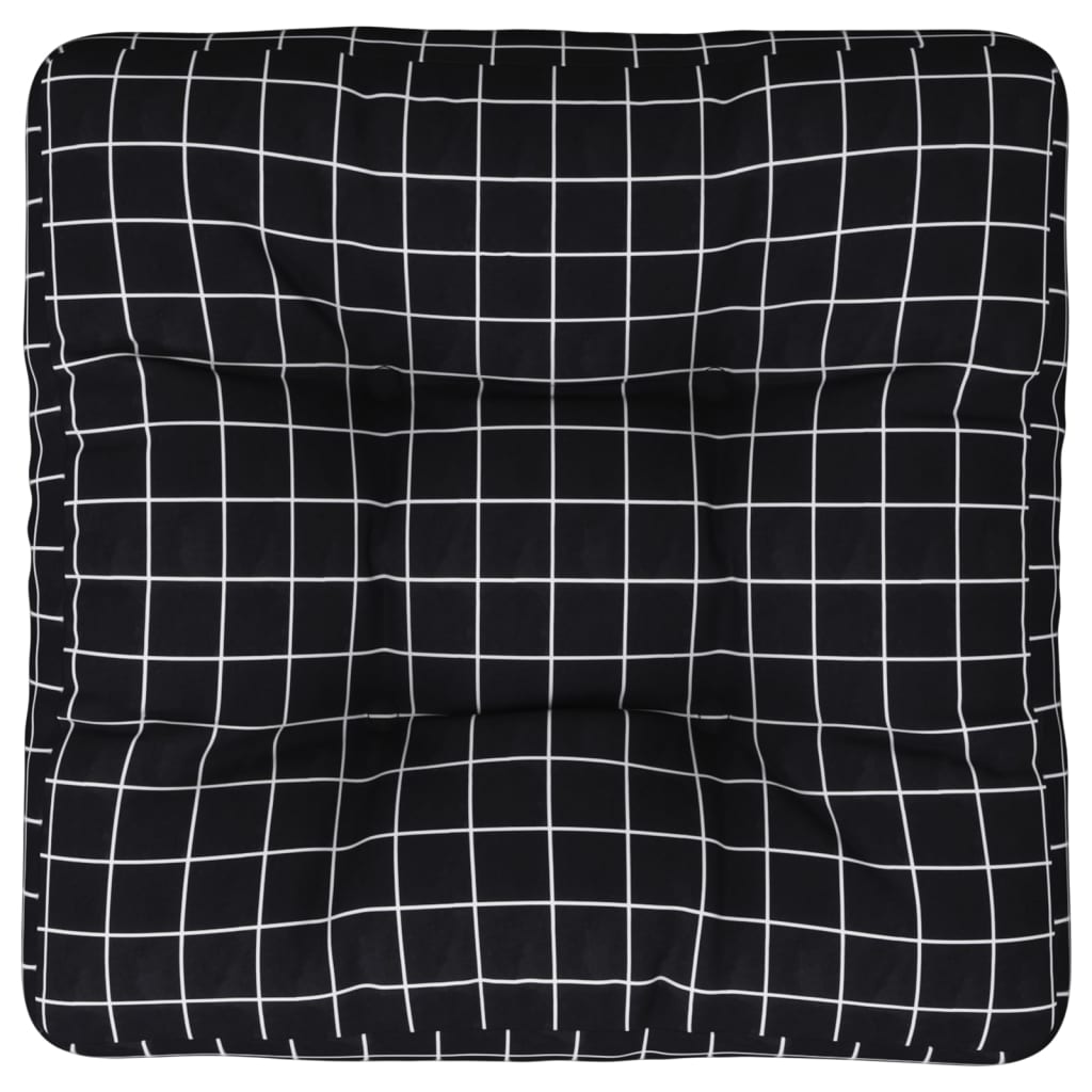 VidaXL coussin de palette motif losange 60x60x12 cm tissu noir