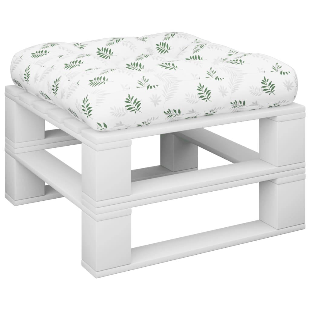 VidaXL coussin palette motif feuille 60x60x12 cm tissu