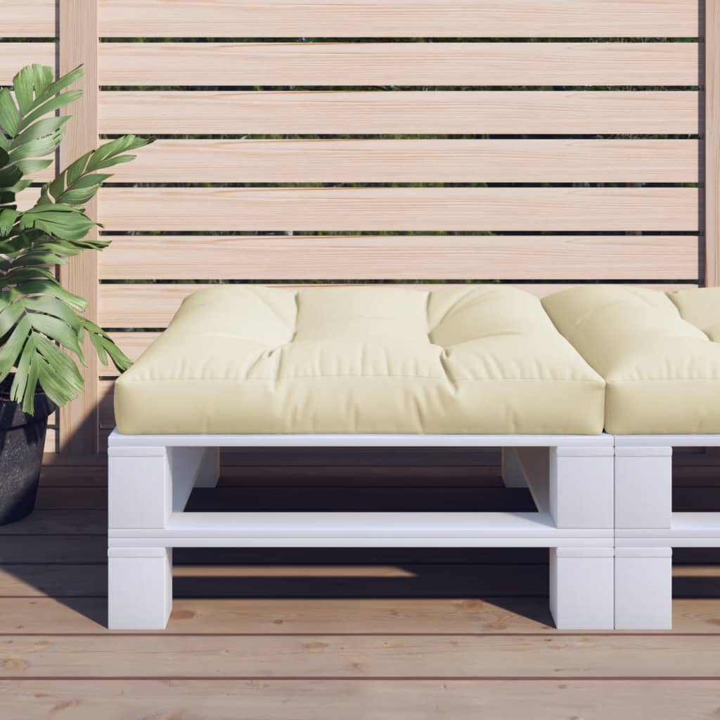 VidaXL coussin de palette 70x70x12 cm tissu couleur crème