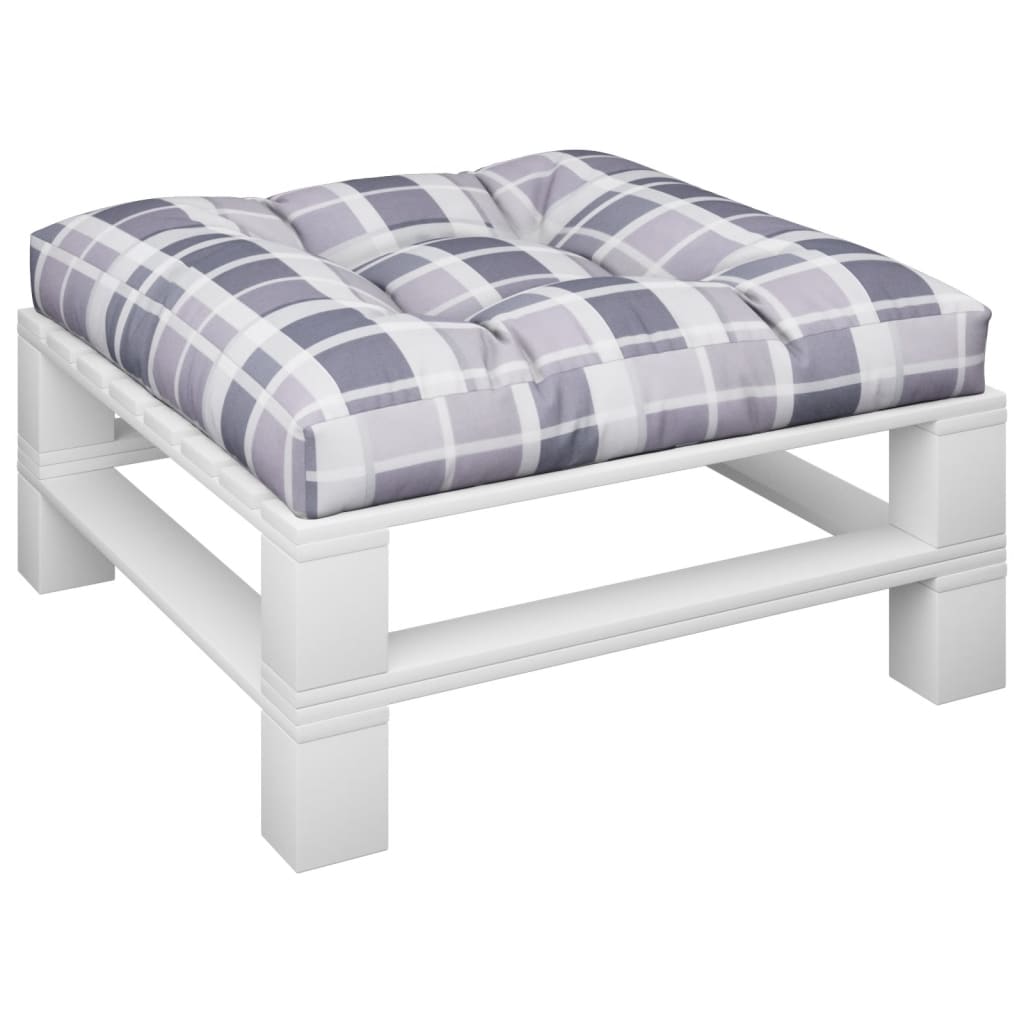 VidaXL coussin de palette 70x70x12 cm tissu motif losange gris