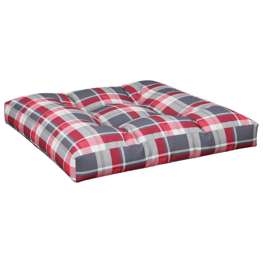 Vidaxx coussin de palette 80x80x12 cm tissu motif losange rouge