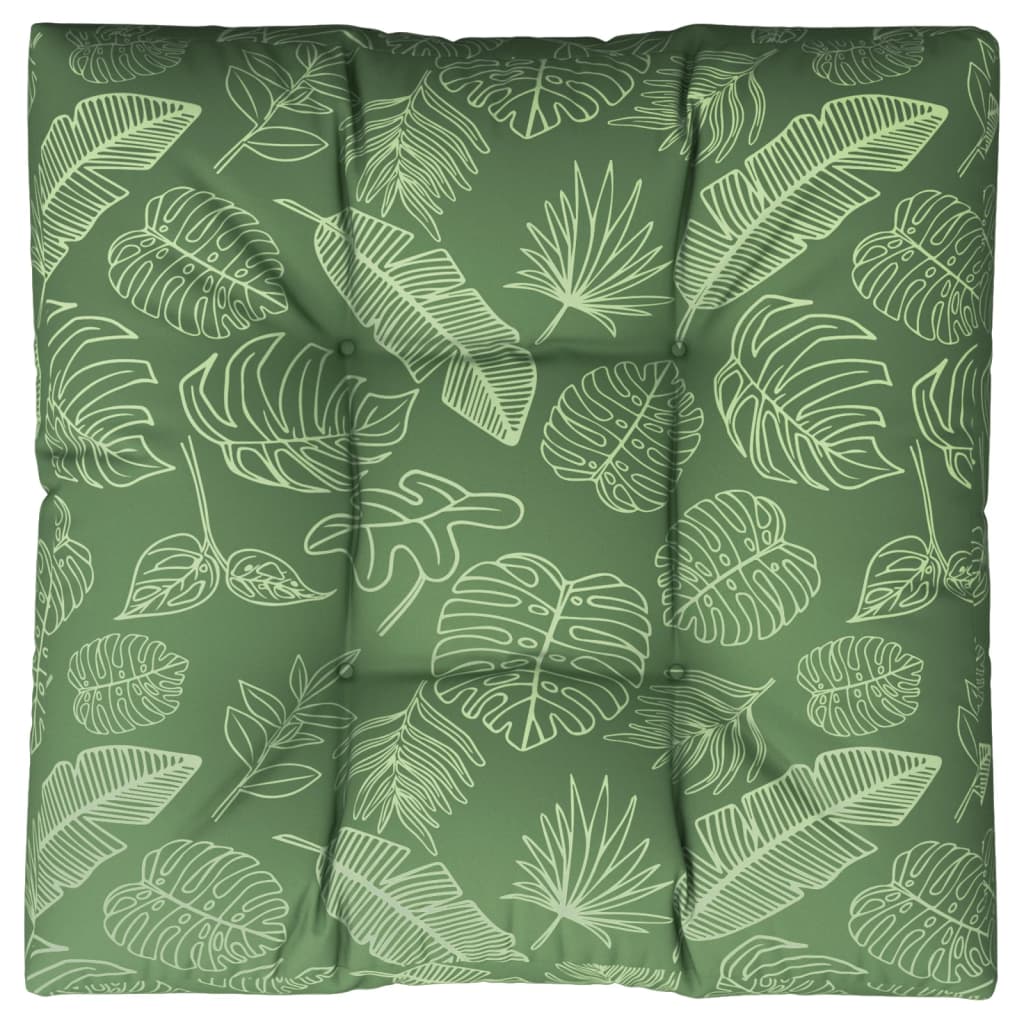 VidaXL coussin de palette motif feuille 80x80x12 cm tissu