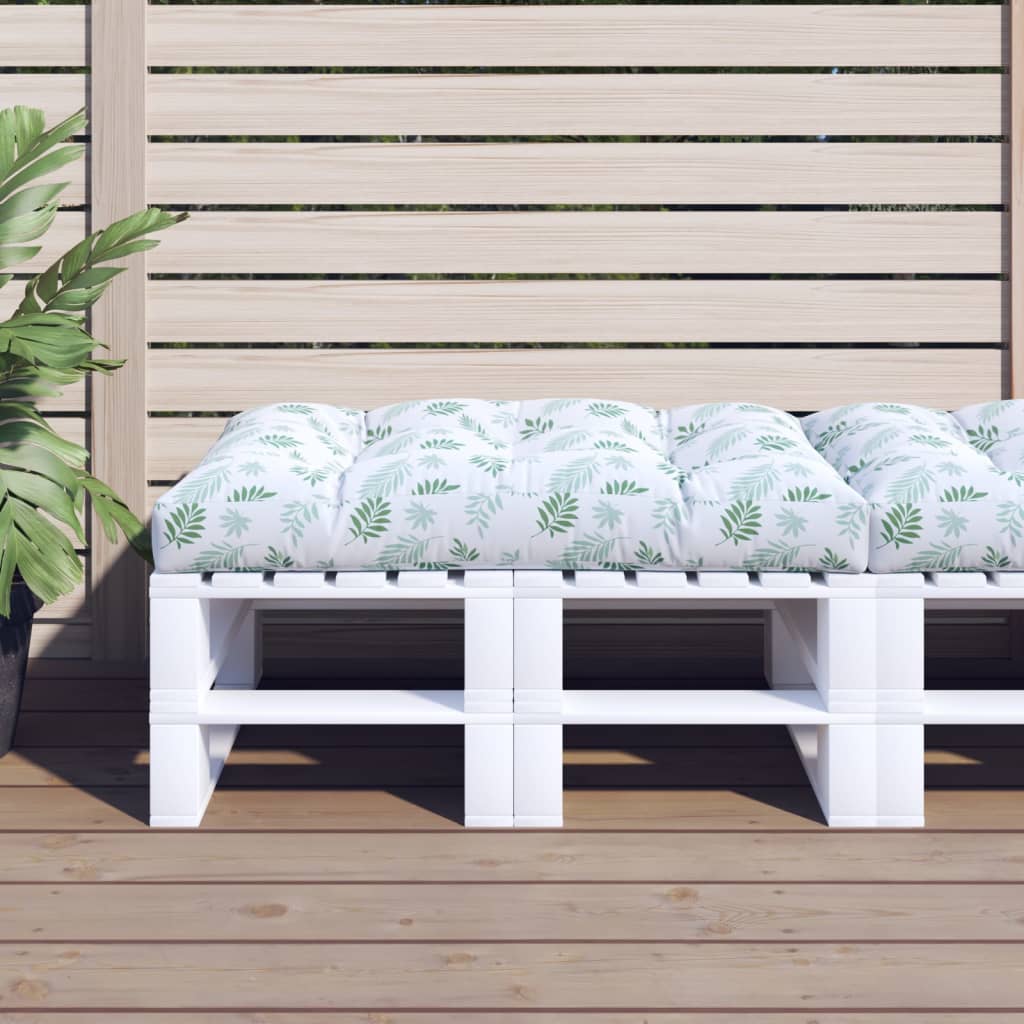 VidaXL coussin de palette motif feuille 120x80x12 cm tissu