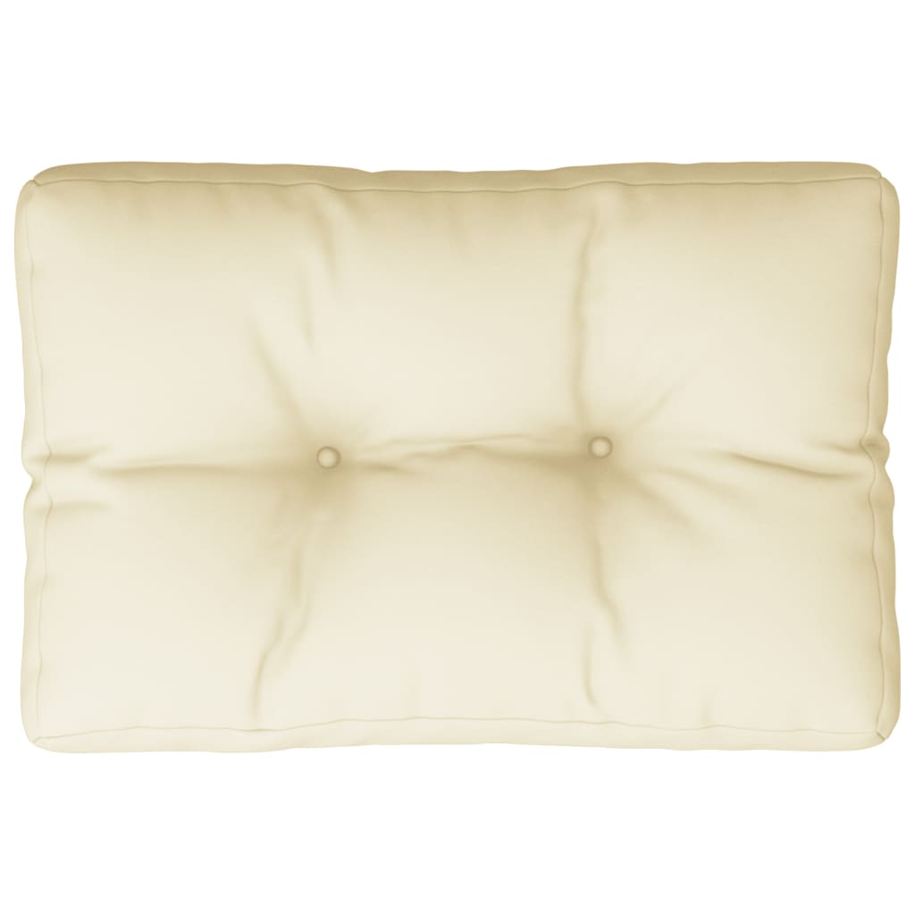 VidaXL coussin palette 50x40x12 cm tissu couleur crème