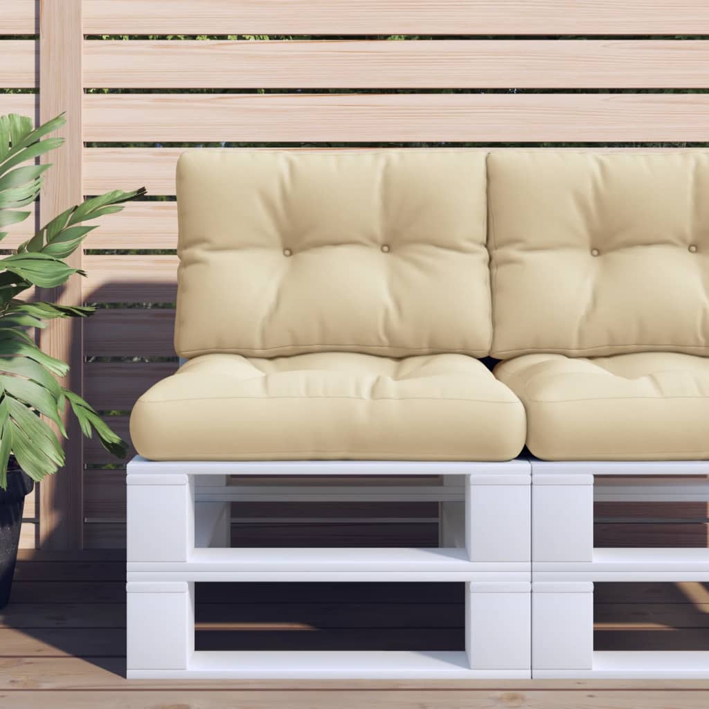 VidaXL coussin palette 50x40x12 cm tissu beige