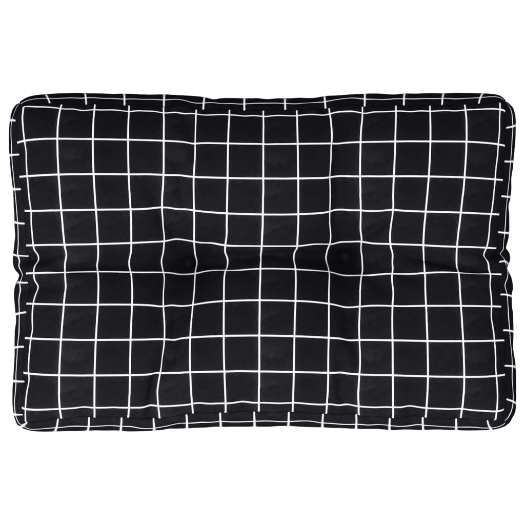 VidaXL coussin de palette motif losange 60x40x12 cm tissu noir