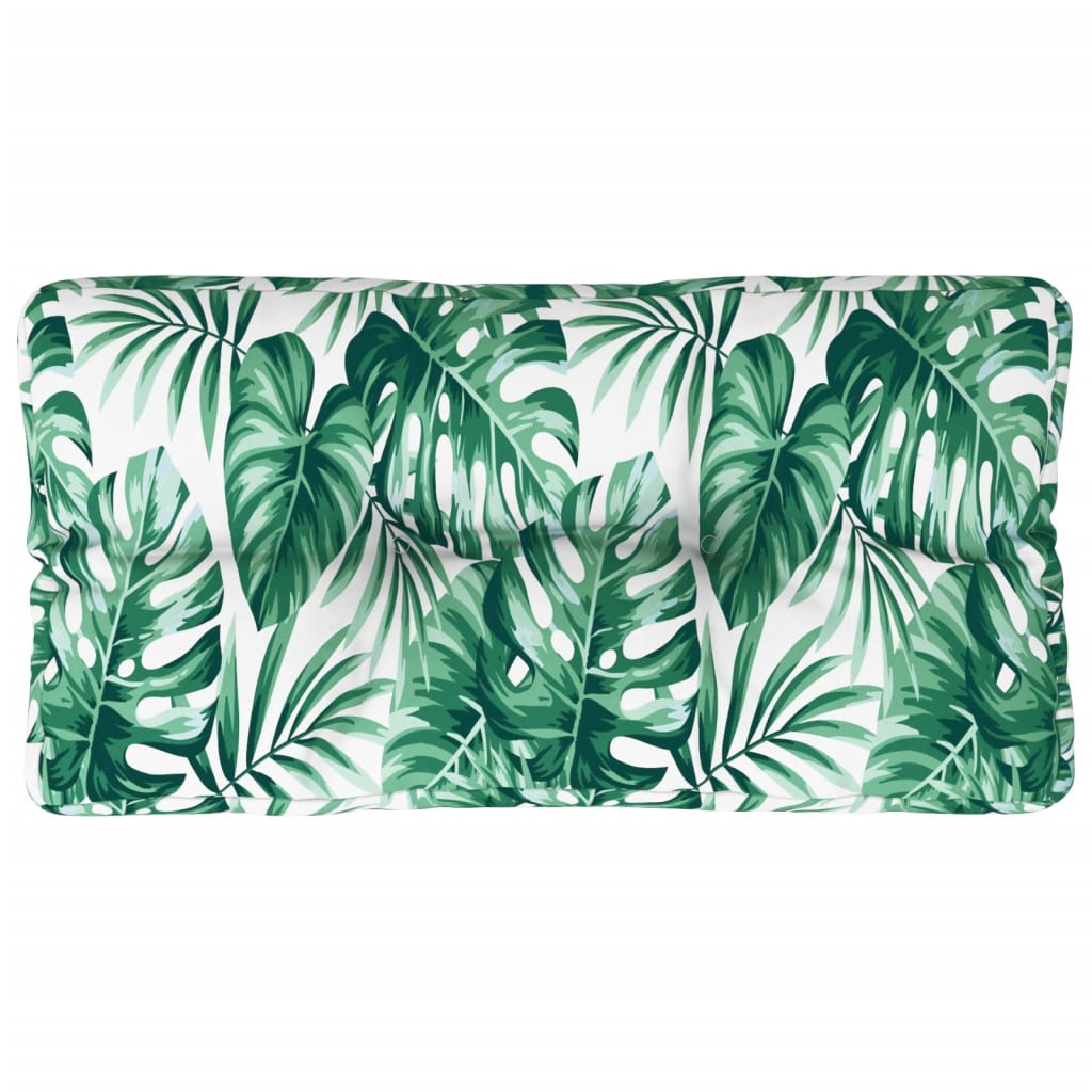 VidaXL coussin palette motif feuille 70x40x12 cm tissu