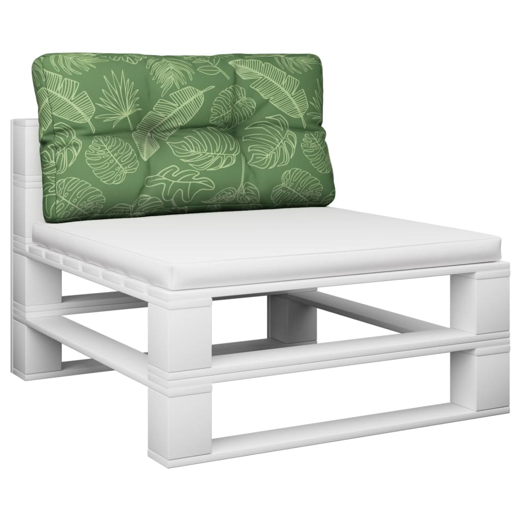 VidaXL coussin palette motif feuille 70x40x12 cm tissu