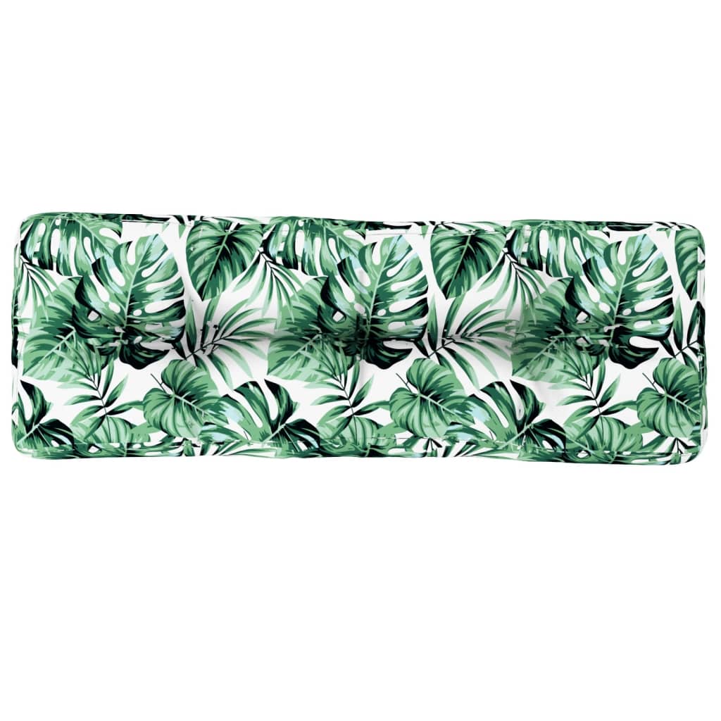 VidaXL coussin palette 120x40x12 cm tissu motif feuille