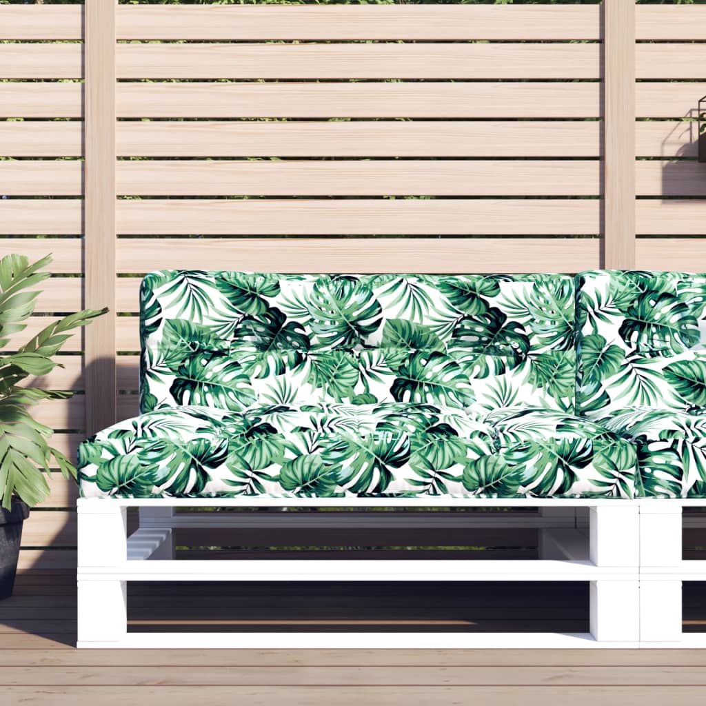 VidaXL coussin palette 120x40x12 cm tissu motif feuille