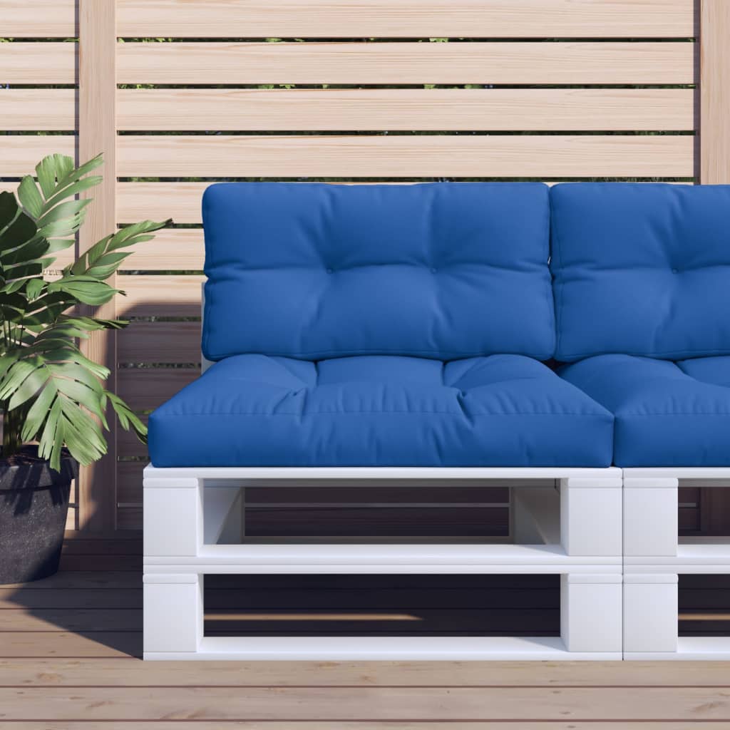 VidaXL coussins de palette 2 pcs tissu bleu royal