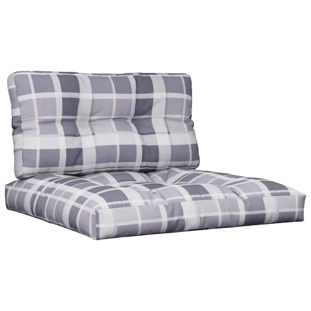 VidaXL coussins de palette 2 pcs tissu à motif losange gris