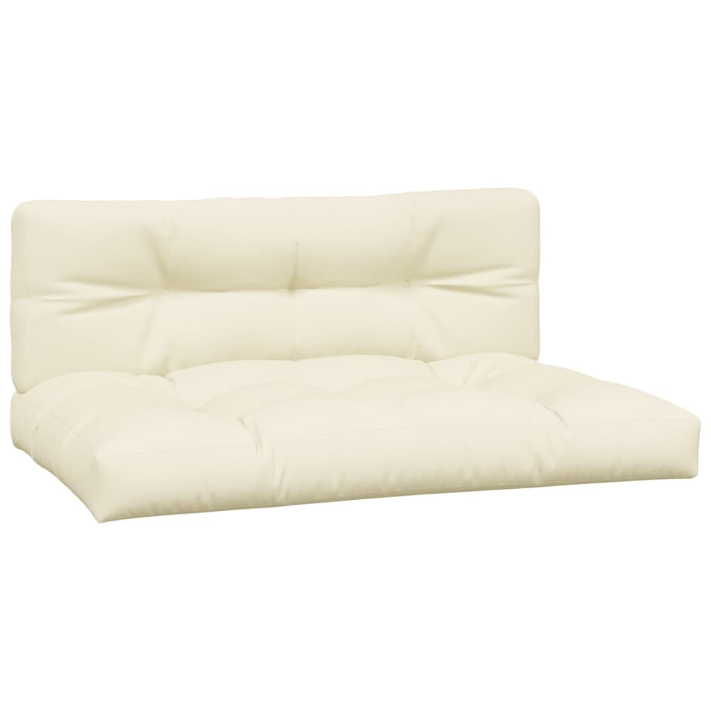 VidaXL coussins de palette 2 pcs tissu couleur crème