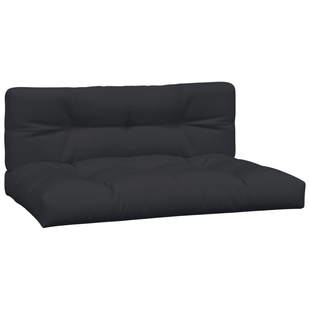 VidaXL coussins de palette 2 pcs tissu noir