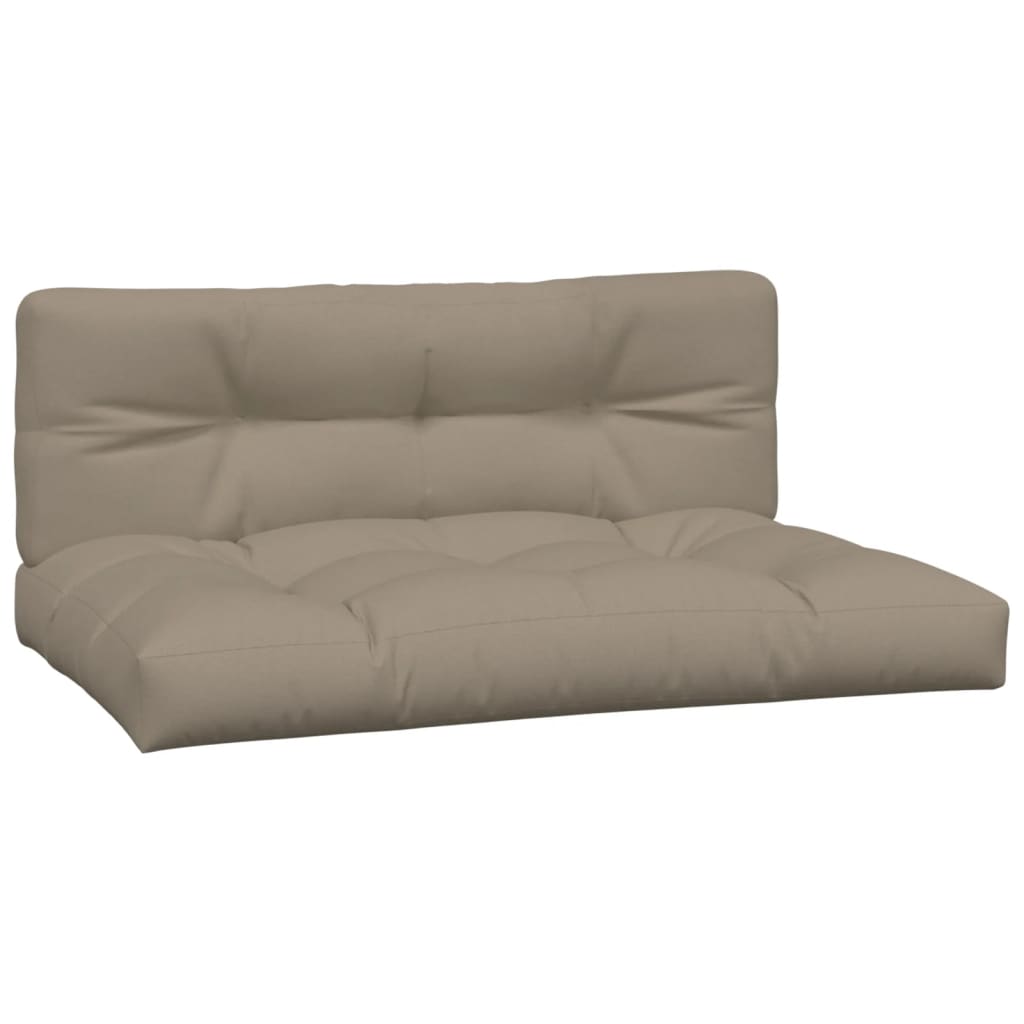 VidaXL coussins de palette 2 pcs tissu taupe