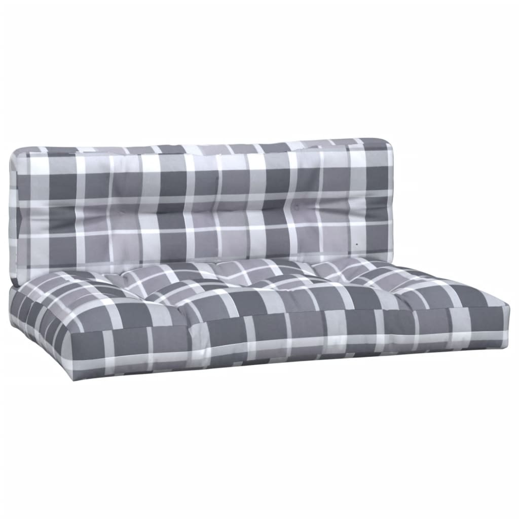 VidaXL coussins de palette 2 pcs tissu à motif losange gris