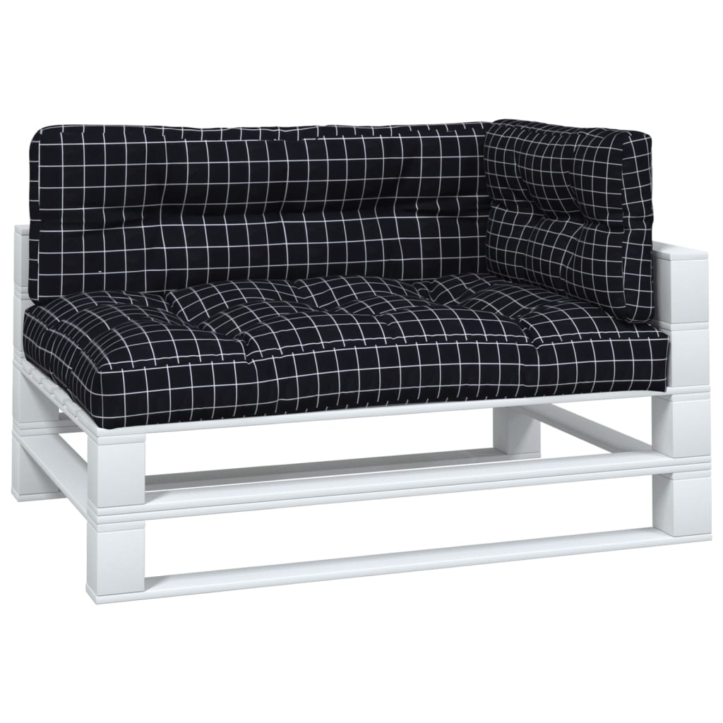 VidaXL coussins de palette 3 pcs tissu à motif losange noir