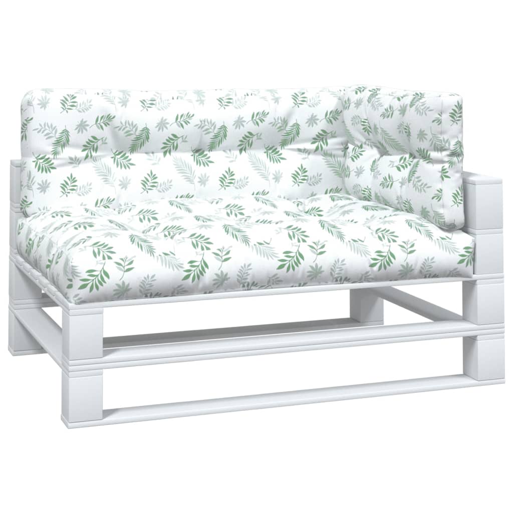 VidaXL coussins de palette 3 pcs tissu à motif de feuilles