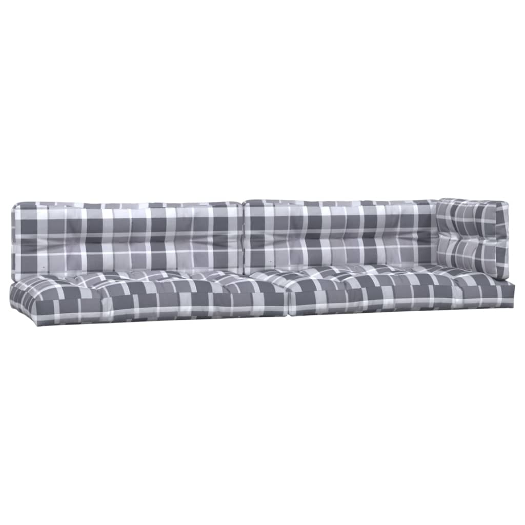 VidaXL coussins de palette 5 pcs tissu motif losange gris