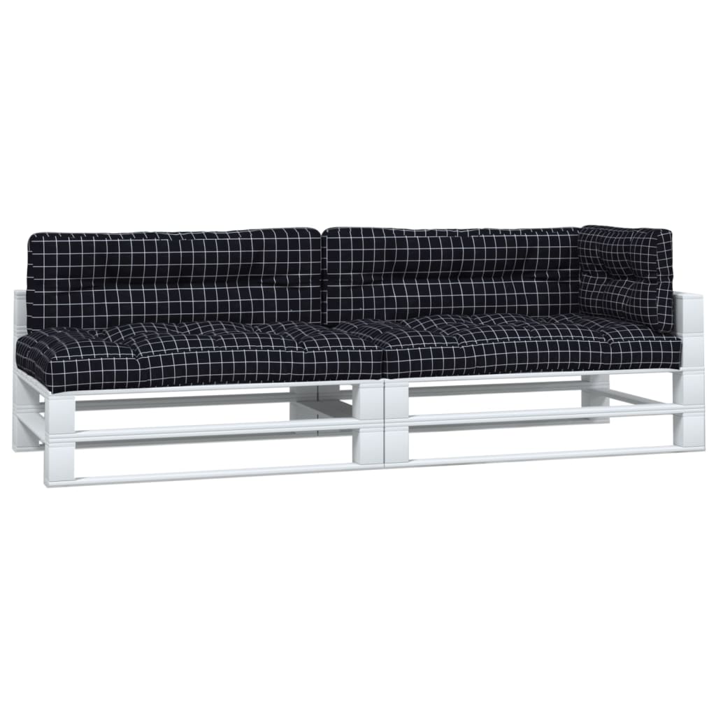 VidaXL coussins de palette 5 pcs tissu motif losange noir