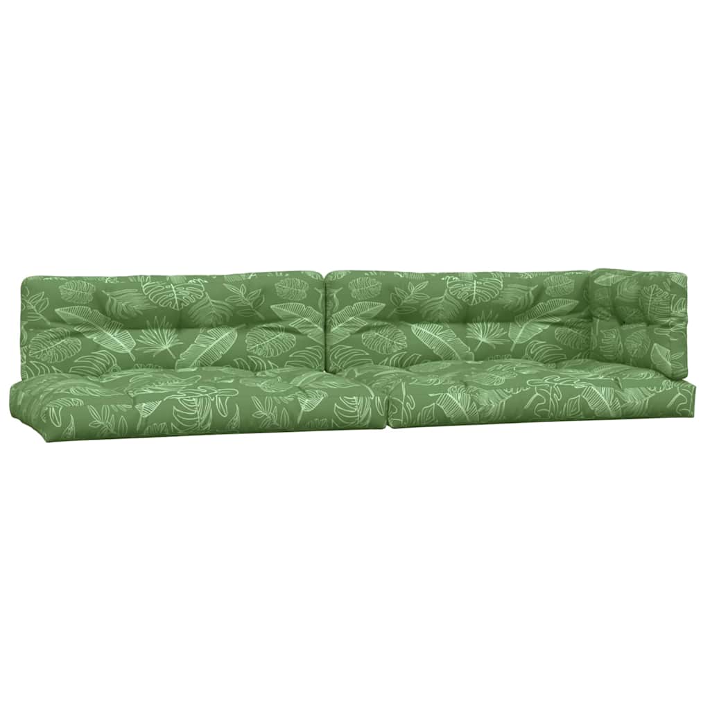 VidaXL coussins de palette 5 pcs tissu à motif de feuilles