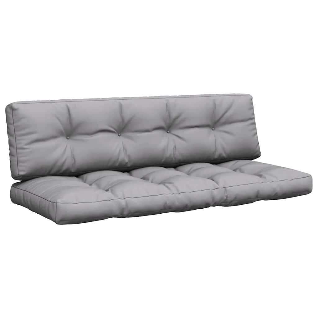 VidaXL coussins de palette 2 pcs tissu gris