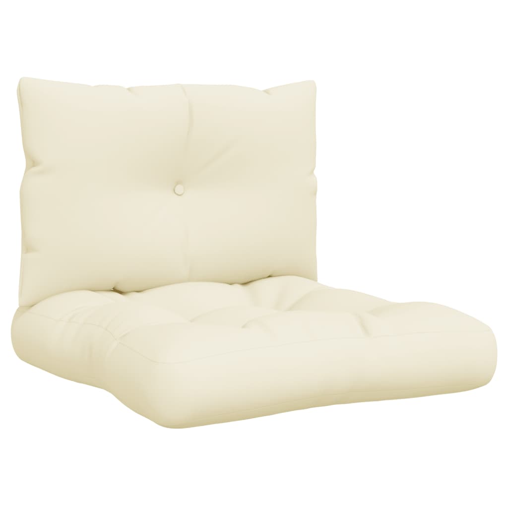 VidaXL coussins de palette 2 pcs tissu couleur crème