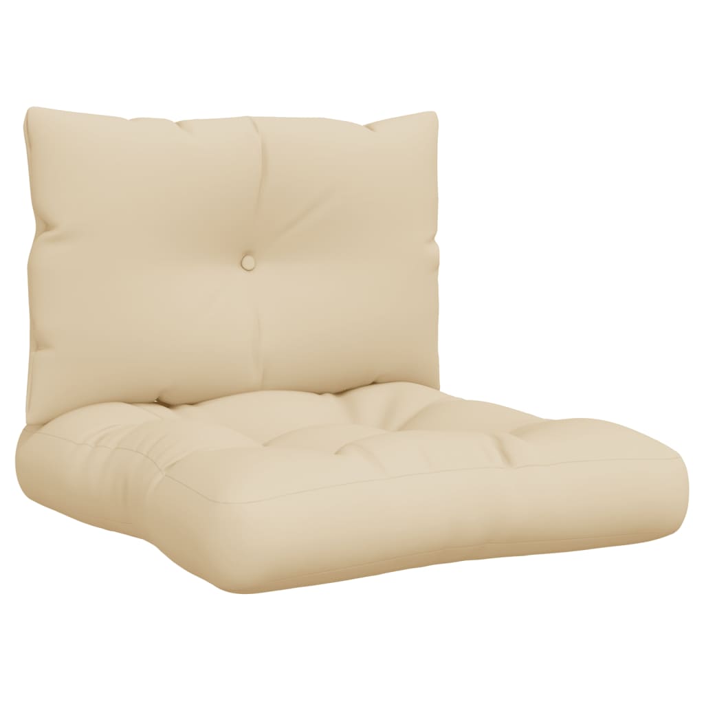 VidaXL coussins de palette 2 pcs tissu beige