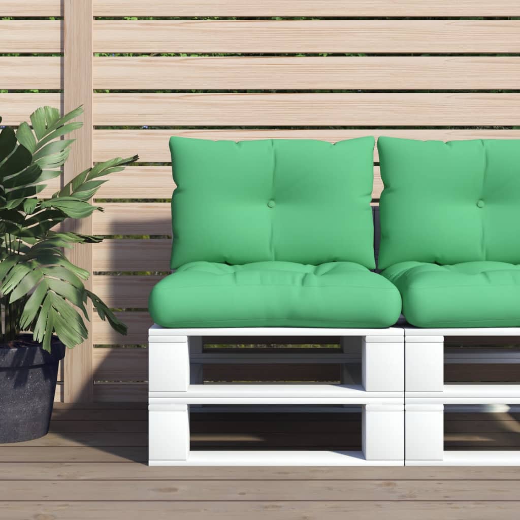 VidaXL coussins de palette 2 pcs tissu vert