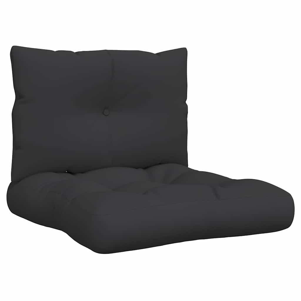 VidaXL coussins de palette 2 pcs tissu noir