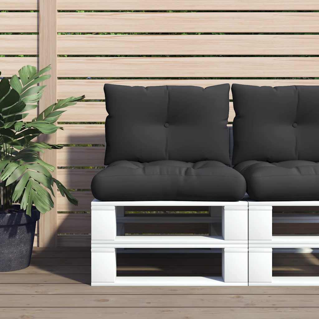 VidaXL coussins de palette 2 pcs tissu noir