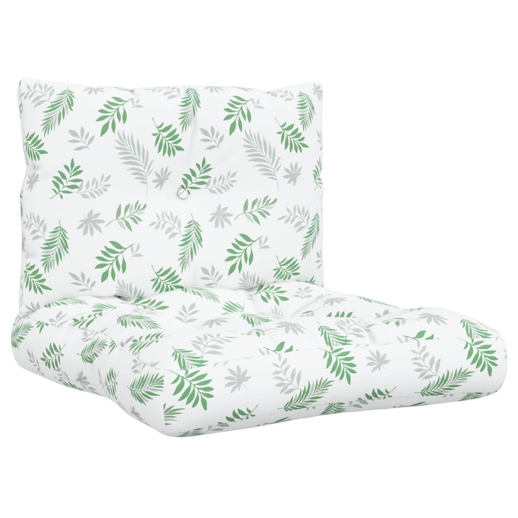 VidaXL coussins de palette 2 pcs tissu oxford motif feuille