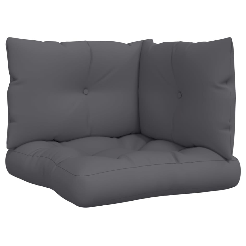 VidaXL coussins de palette 3 pcs tissu anthracite